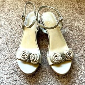 Kate spade wedge sandals with rosettes